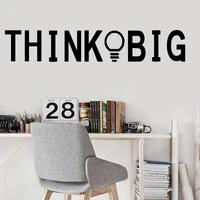 funny wall decals think big letters with light bulb nursery kids room vinyl inspirational office qoutes wall stickers decor y470