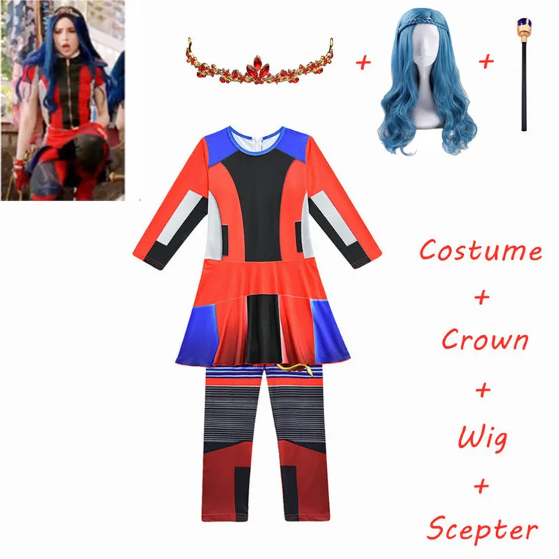 Женский/женский костюм королевы средних потомков 3 Mal &amp evie Одри для косплея