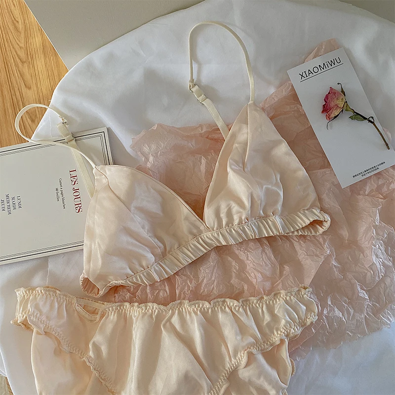 Сексуальный бюстгальтер без косточек шелковое бикини стального кольца