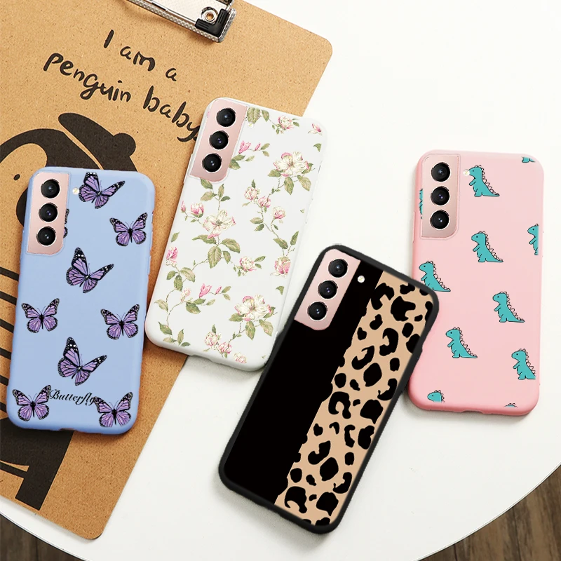 

Silicone Phone Case For Samsung Galaxy S21 Plus Ultra 5G S30 Flower Butterfly Coque For Samsung S 21 S21+ plus Protective Fundas
