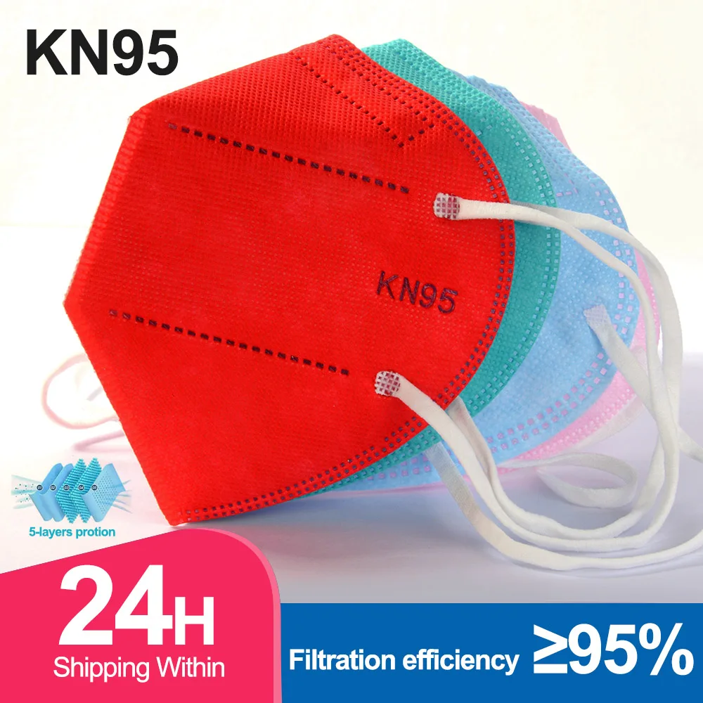 

Многоразовая защитная маска KN95 FFP2 CE, респиратор против пыли, маски для лица, защитные маски для рта, 5-слойная розовая маска mondkapjes