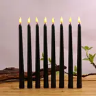 Упаковка из 6 черных мерцающих свечей, электронные Свадебные Рождественские свечи для Хэллоуина, 11 дюймов