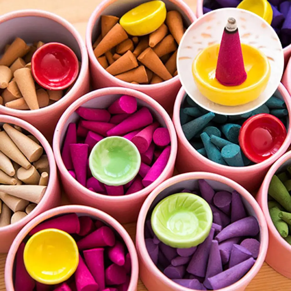 40 шт./кор. бытовые натурального бамбука Ладан конусов держатель благовоние для