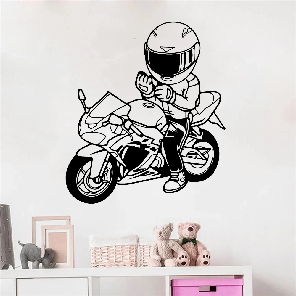 

Motorcycles Wall Stickers Waterproof Vinyl Home Decor Murals For Baby's Rooms Livingroom Decoration Decals Poster HJ0595