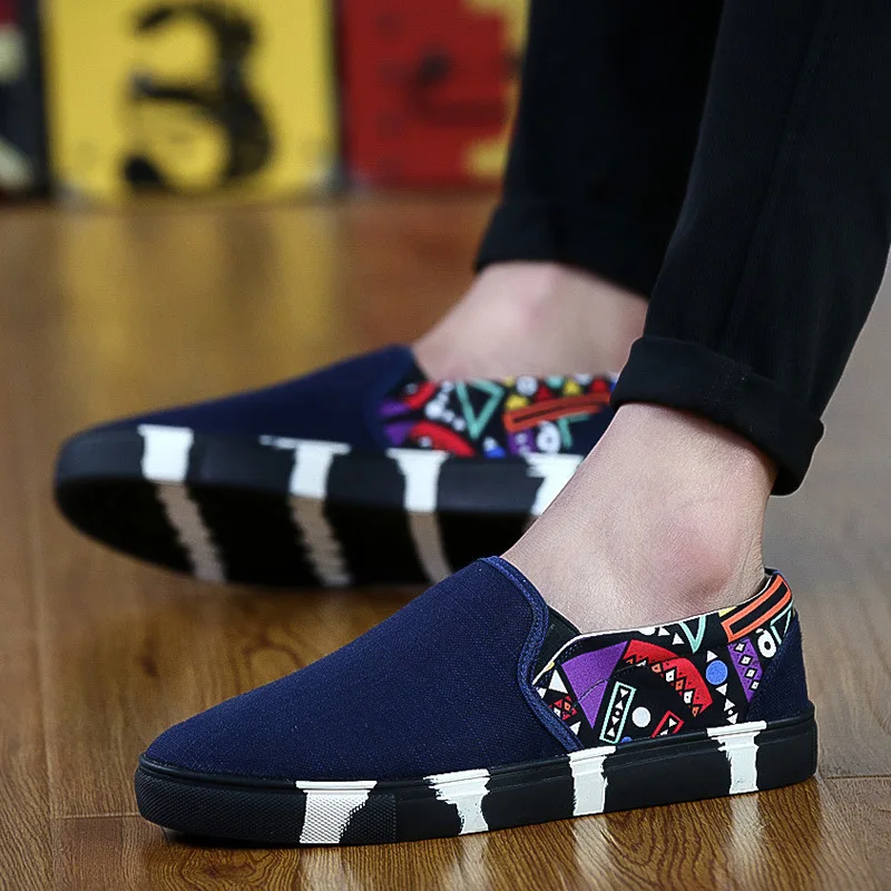 

men Loafers Driving New Canvas Shoes Graffiti Espadrilles Zapatos Chaussure Homme Men Casual sneaker Flat Shoes tyg56