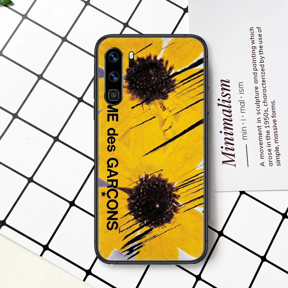 

CDG PLAY Heart Brand Phone Case Cover For Huawei P Mate Smart 10 20 30 40 Lite Z 2019 Pro Black black Bumper Silicone Cover Tpu