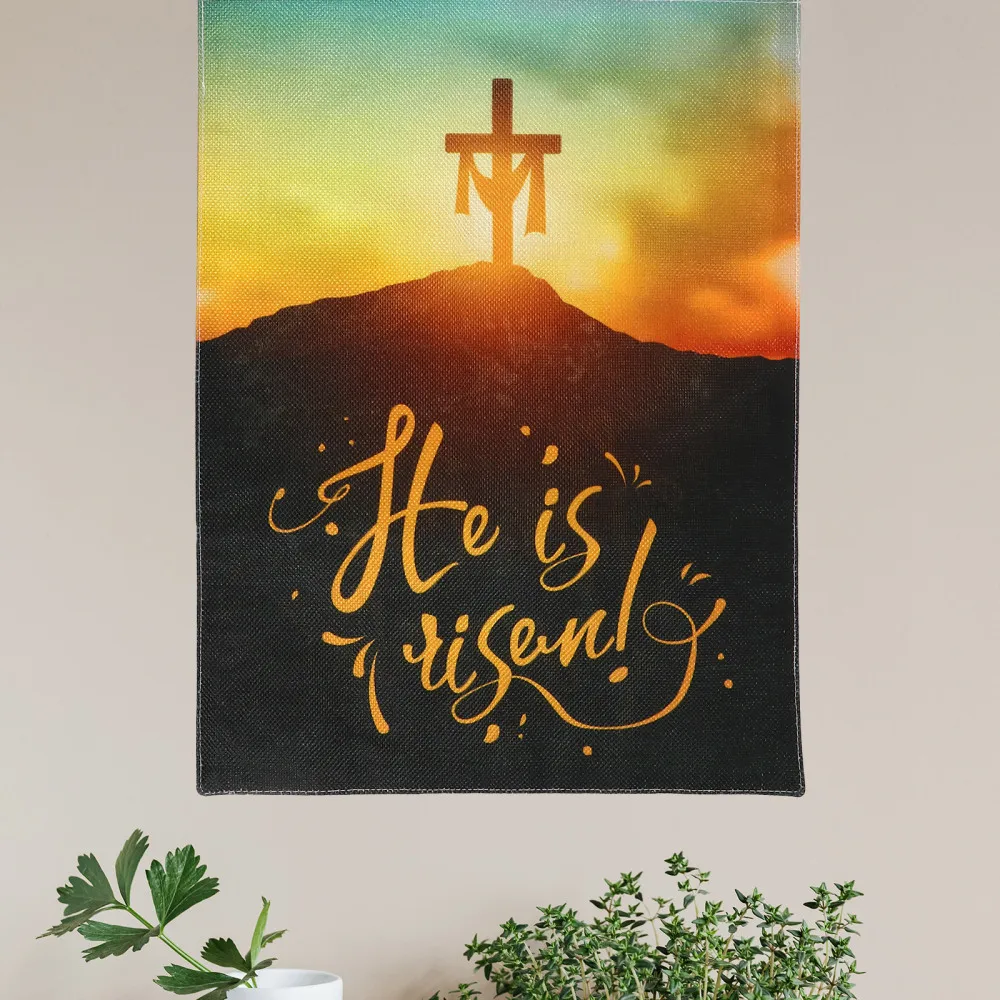 

1pc Easter Themed Printed Garden Hanging Flag Garden Decorative Flag Yard Flag