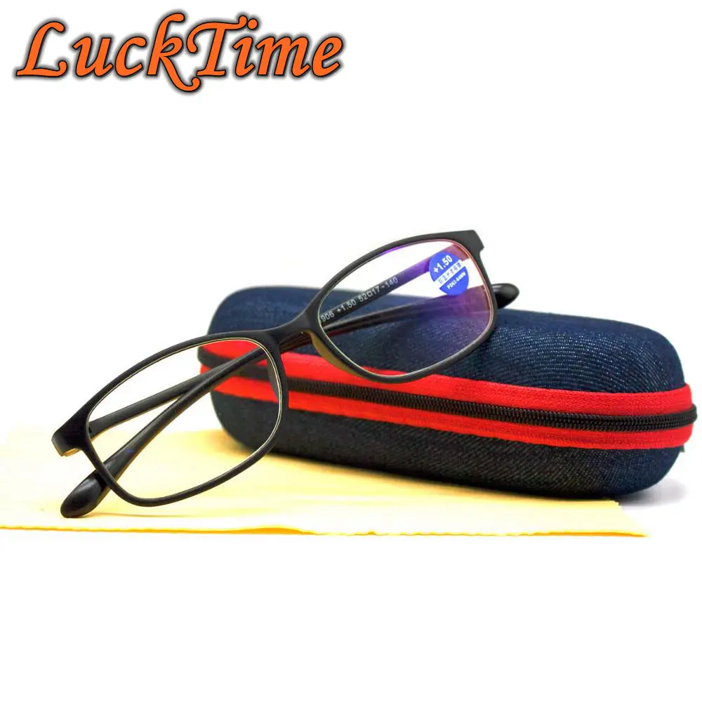 LuckTime Модные TR90 очки для чтения анти Блю Рей мужчин и женщин лупа + 1 0 5 2 3 4