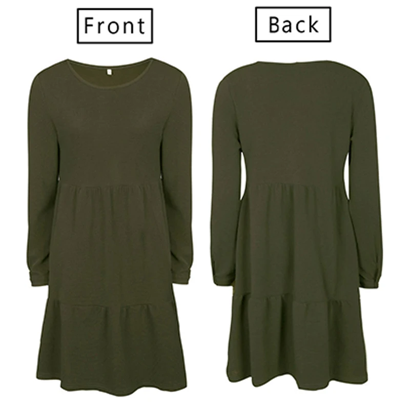 

Office Wear Women Dress Elegant Summer Ruffle Midi Dress Patchwork O Neck Sukienka Sexy Long Sleeve Loose Fit Dress Frill 2021