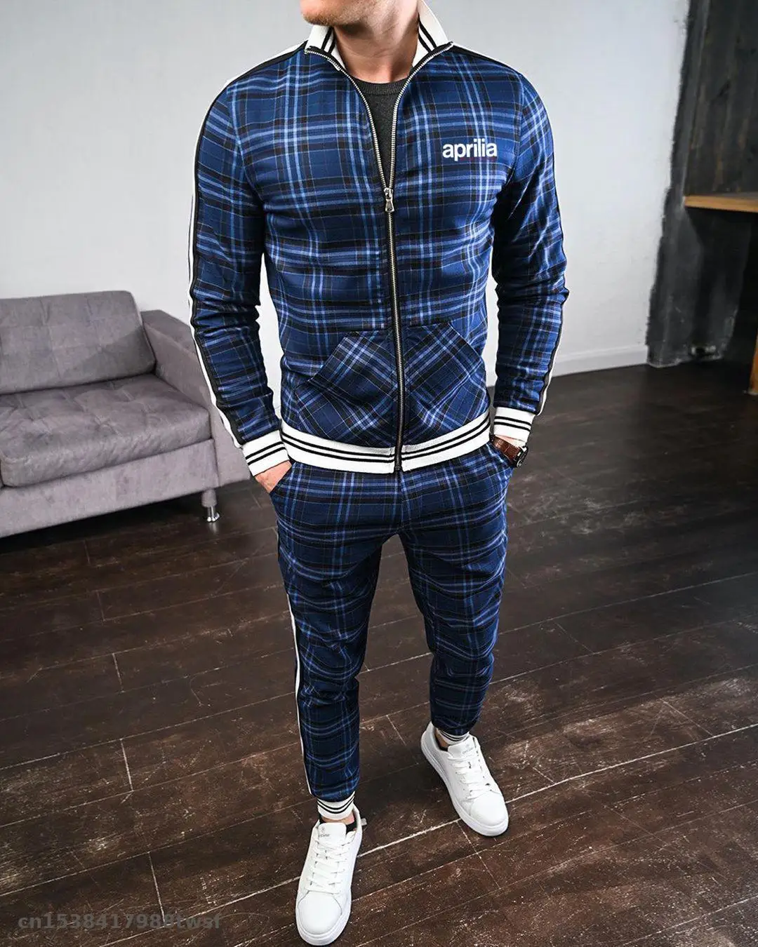 

2021 casual clothes Men's Tracksuit 2 Pieces Set fit for aprilia racing jacket+Pants Sport Suits Sweatshirt Men's Clothing Set