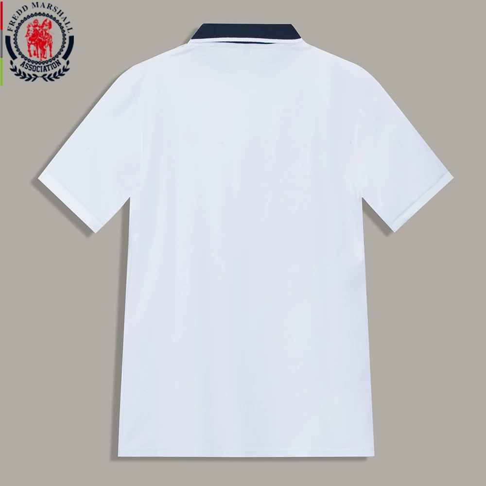 Мужская рубашка-поло Fredd Marshall белая Повседневная рубашка с коротким рукавом и
