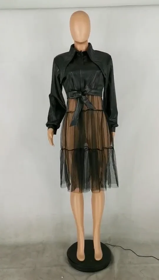 2022 Женская одежда, сексуальное Клубное платье, платье из искусственной кожи, женское кожаное платье высокого качества, куртка от AliExpress WW