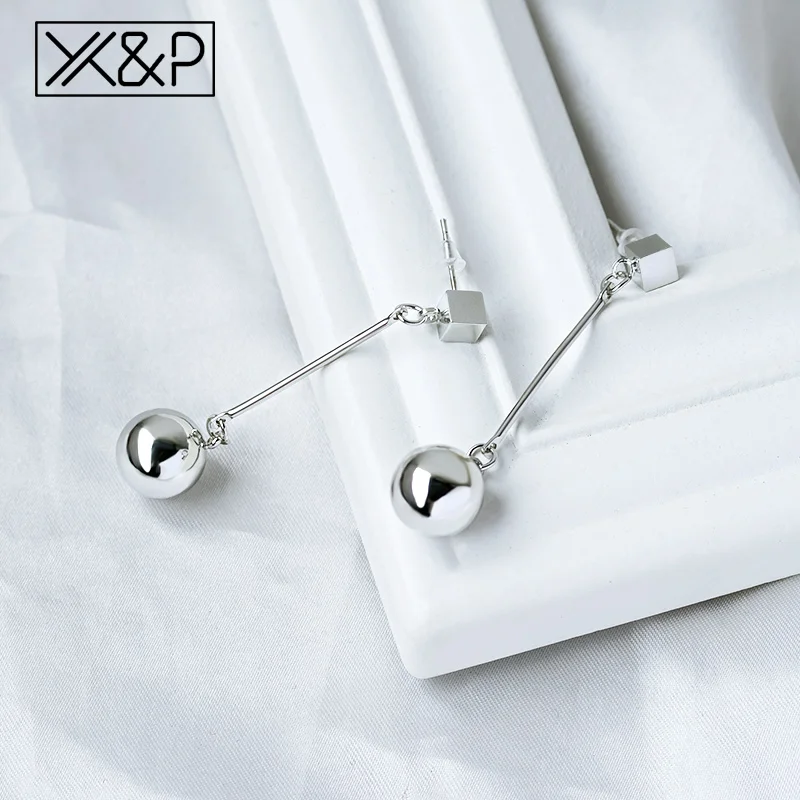 X& P новые трендовые корейские серьги для женщин, Геометрические Квадратные круглые металлические Висячие серьги-капли, Brincos, женские модные ювелирные изделия