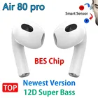 Беспроводные наушники Air80 TWS, Bluetooth-наушники с датчиком освещенности, вкладыши с зарядным чехлом, PK i99999 i90000 i999999 air21 30, новинка 2021