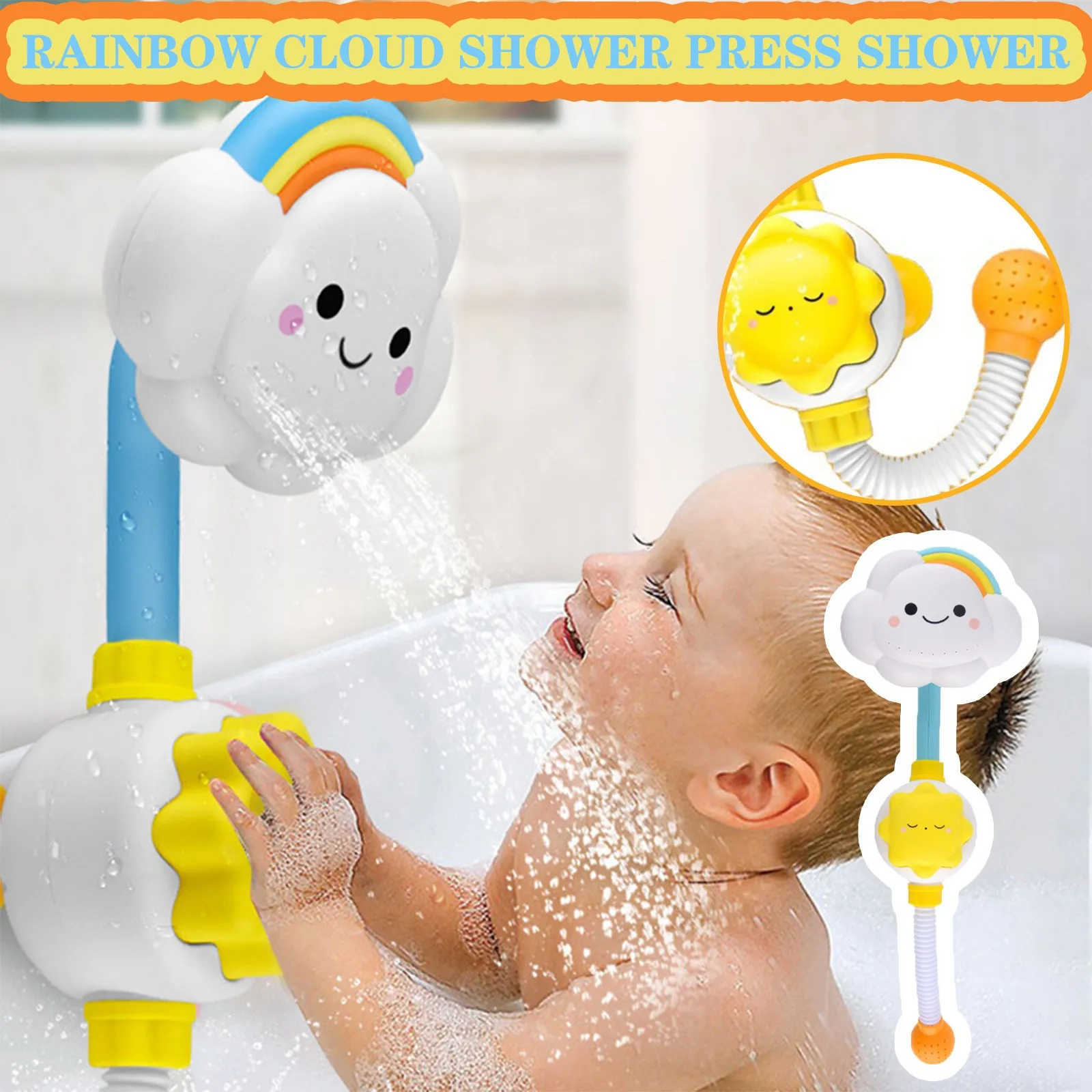 

Baby Shower Toy Water Game Cloud Flower Faucet Manual Shower Spray Children's Spray Water Shower Swim Pool Bathing Toys Kids#4