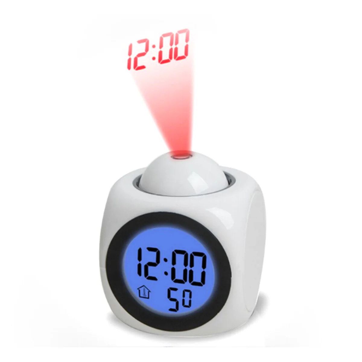 

Projection Digital Temperature Weather LCD Snooze Clock Bell Alarm Display Backlight LED Projector Home Clock Timer