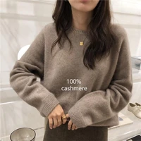2021 autumn winter cashmere sweater women fashion round neck sweater loose 100 wool sweater batwing sleeve plus size pullover