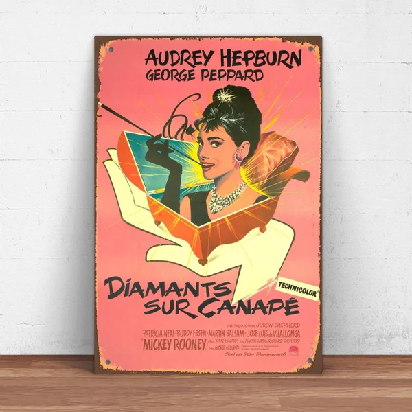 

Breakfast at Tiffany's Classic Movie Metal Tin Sign Pin Up Metal Sign Metal Decor Wall Sign Wall Decor (20cmx30cm) XIK35