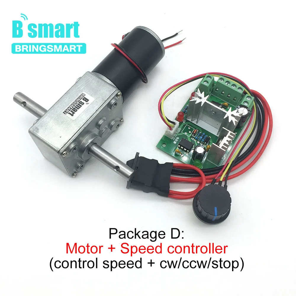 Bringsmart 5840-31zy червячный мотор-редуктор DC 12 В двойной вал мотор 24 в высокий крутящий