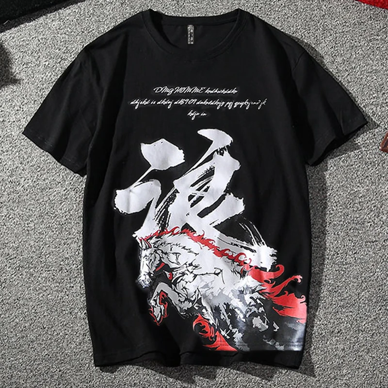 

Summer men plus size 2XL-7xl 8XL 9xl hipHop t shirt Tees Chinese style Casual short-sleeve hoodie print T-shirt 150kg 155cm