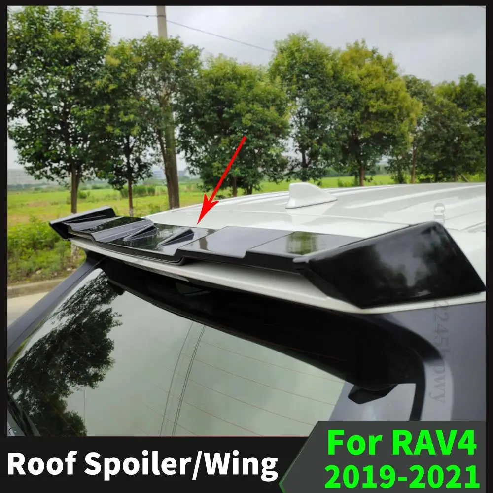 

Комплект для кузова, декоративный задний спойлер на крышу, спойлер для крыльев и багажника, спортивная гоночная губа для багажника, внешняя часть для Toyota RAV4 2019 2020 2021