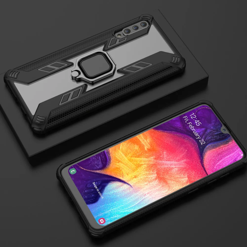 Противоударный защитный чехол для samsung Galaxy A50, чехол 6," для samsung A 50 A30, кольцо-держатель для пальца, чехол для телефона, KONSMART