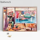 Друзья, ТВ-шоу, фонтан, холст, плакаты 90-х, ситком, центральный кушетка, Художественная печать, ТВ-серия, настенные картины для декора гостиной