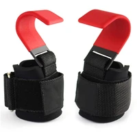 1 pair weight lifting hooks hand bar wrist straps gym fitness hook strap training pull ups gloves exercise wristbands