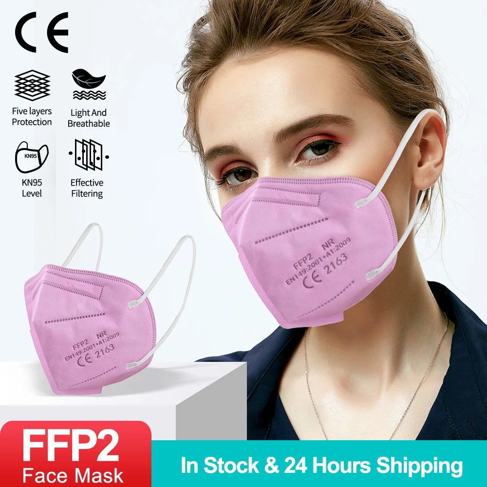 10-200PCS Mask FFP2 Respirator KN95 Mascarilla Fpp2 Homologada 5 Ply Mascarillas FP2 Black Masks Adult Facial Dust Protect FFP3 |