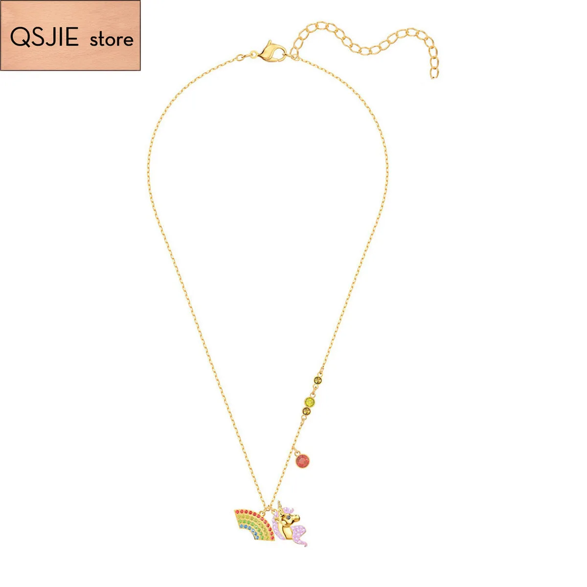 

High Quality SWA. Unicorn Charming Crystal Girl Anniversary Gift Necklace Charm Fashion Jewelry