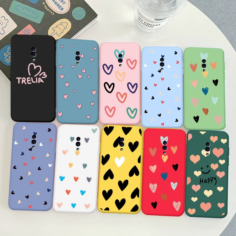 

For OPPO K3 Case Protective Phone Shell Frosted Silicone Casing For OPPO K3 Color Heart-Shaped Soft TPU Back Cover