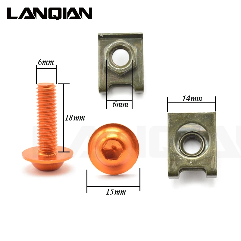 Винты для обтекателя мотоцикла крепежные зажимы комплект пружинных болтов гайки