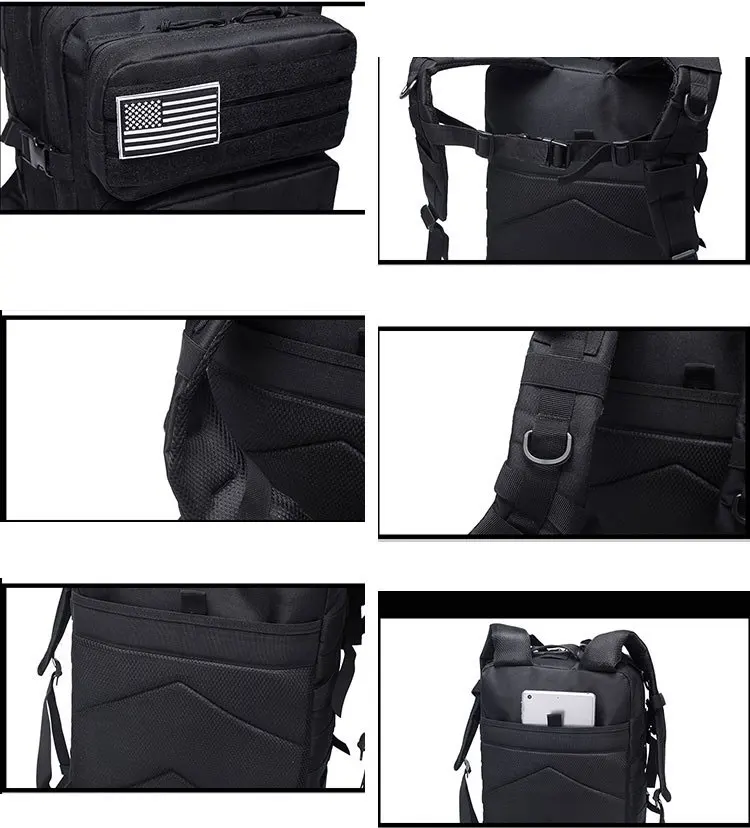 45L Тактический Рюкзак Военная армейская штурмовая сумка для улицы 3P EDC Molle пакет для мужчин для треккинга кемпинга охоты большой емкости сумки