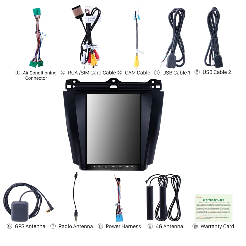 Seicane 9,7 дюймов Android 9,1 автомобильный радиоприемник с навигацией GPS для 2003-2007 Honda Accord 7 с AUX рулевым колесом управления 1080P видео