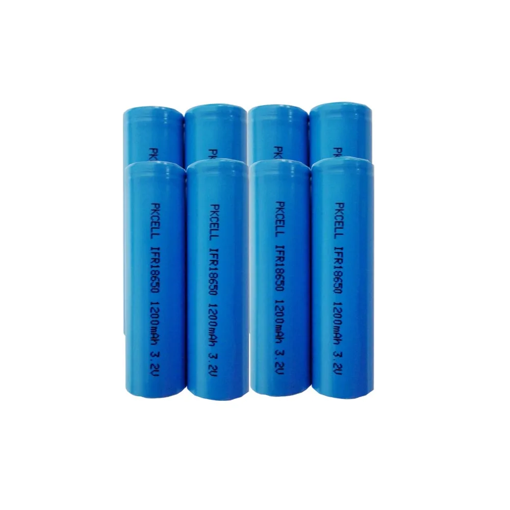 

8pcs PKCELL 3.2V 1200mAh IFR 18650 IFR18650 Batteries LiFePO4 Rechargeable Battery Batteria For Bluetooth,laptop,Flashlight