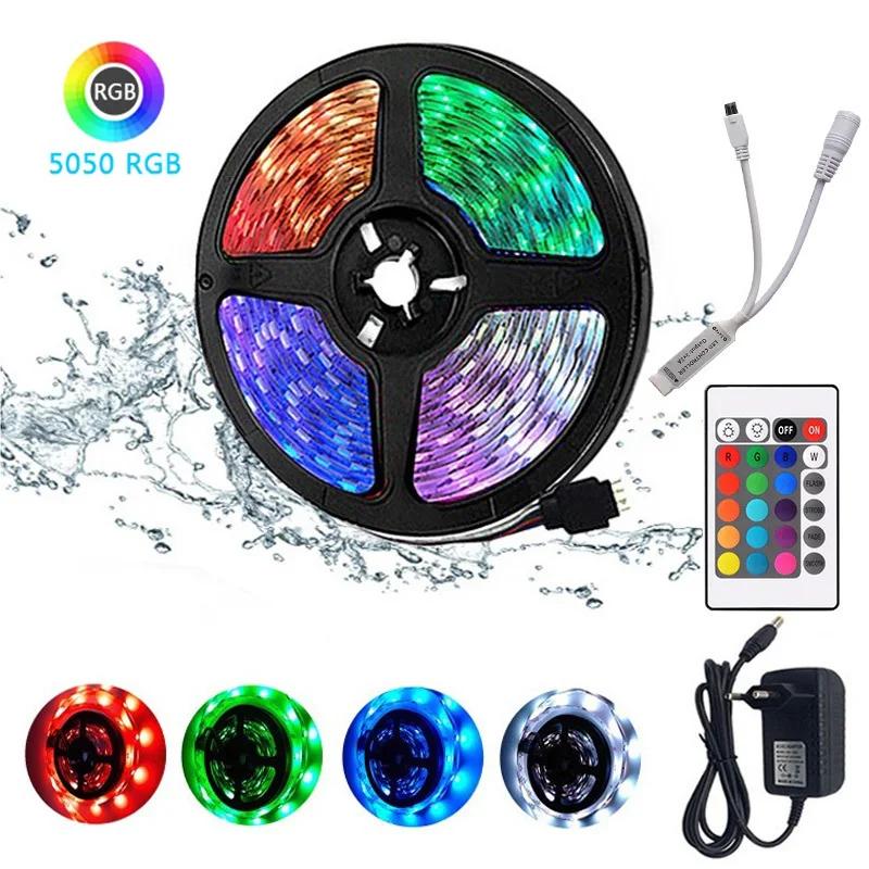 

Bluetooth WIFI remote LED Strips RGB 5050 SMD 2835 Waterproof Flexible Lamp Tape Ribbon Diode DC12V 5M 10M Christmas decoration