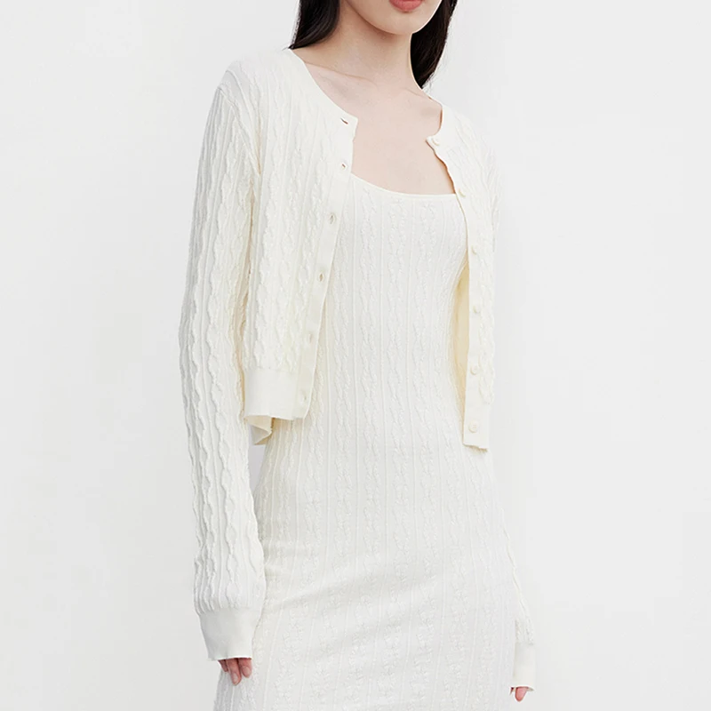 

ZA 2021 autumn new women's clothing elegant European and American style jacquard round neck woolen long sleeve coat