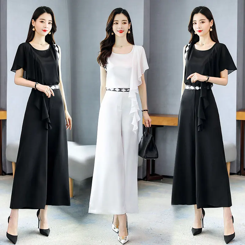 2021 летние женские два 1 предмет бисером офисные туфли шифоновая блузка-топ и