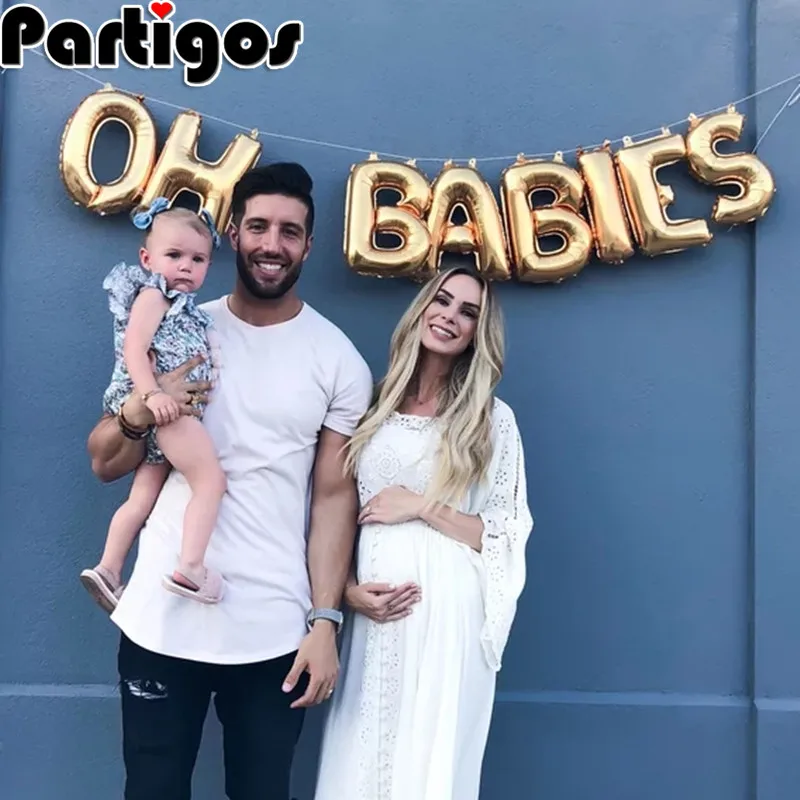 О BABIES 16 дюймов Количество воздушных шаров с надписью OH BABY Пол показывают воздушные шары с буквой для предродовой вечеринки День рождения поставки украшения