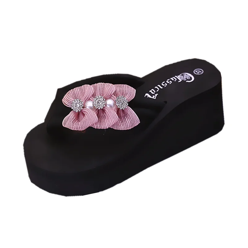 

Shoes Slippers Casual Lady Women Heels Rubber Flip Flops Pantofle Shale Female Beach Low Platform Slides Luxury Girl High Hawaii