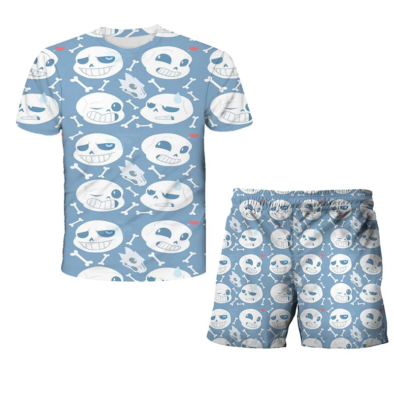

Undertale Summer T-shirt Tops Baby Boys Kids Fashion 3D Printed Anime Funny Costume o-neck Clothes Children's Sets tops 4T-14T