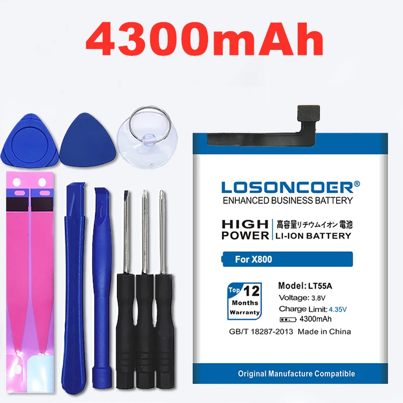100% оригинал LOSONCOER 4300mAh LT55A батарея для Letv Le 1 pro X800 one литий ионные полимерные