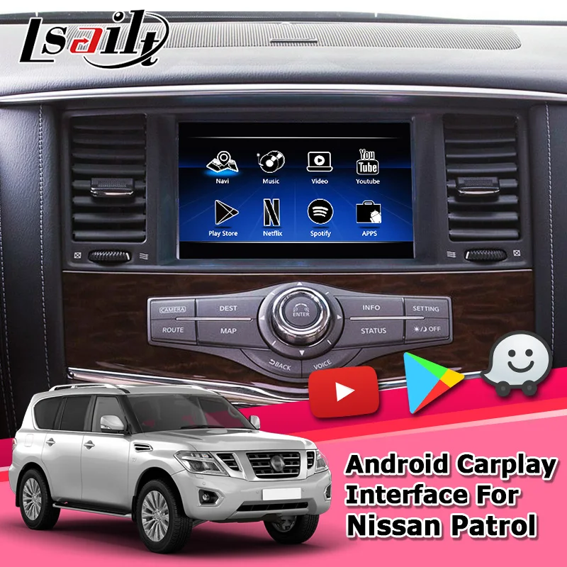 Интерфейсная коробка Lsailt для Android / Carplay Nissan патруль Armada Y62 2018 2020 видеоинтерфейс