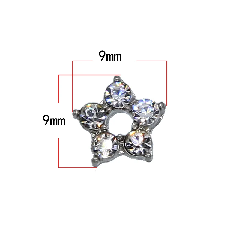 20 шт. перфорированных пентаграмм, инкрустированных стразами, соединителей для изготовления украшений для ожерелья, браслета и ручной работы.