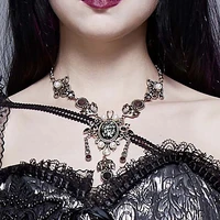 2019 gothic flower beaded necklace accessories floral beaded short necklace party necklace