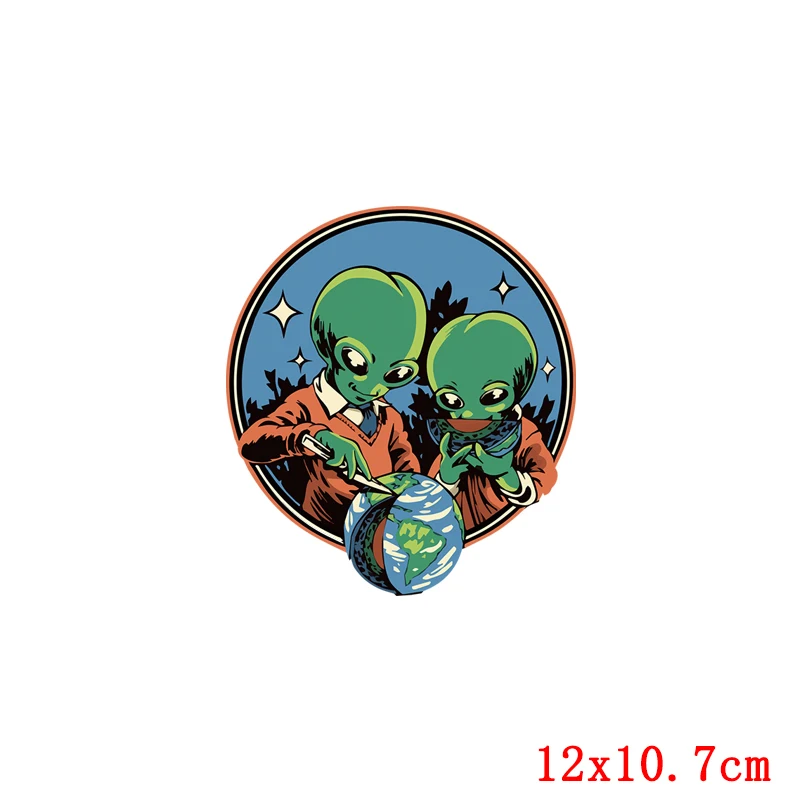 Наклейки на одежду с инопланетянином НЛО термонаклейки рисунком инопланетянина