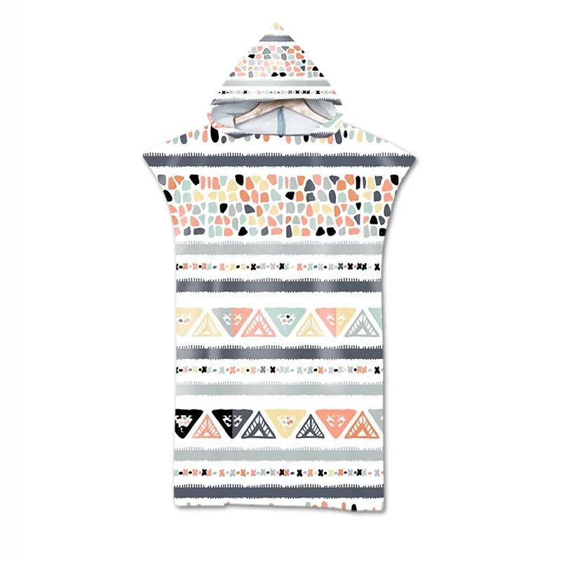 Носимое полотенце с капюшоном для взрослых плащ пляжное полотенце-пончо