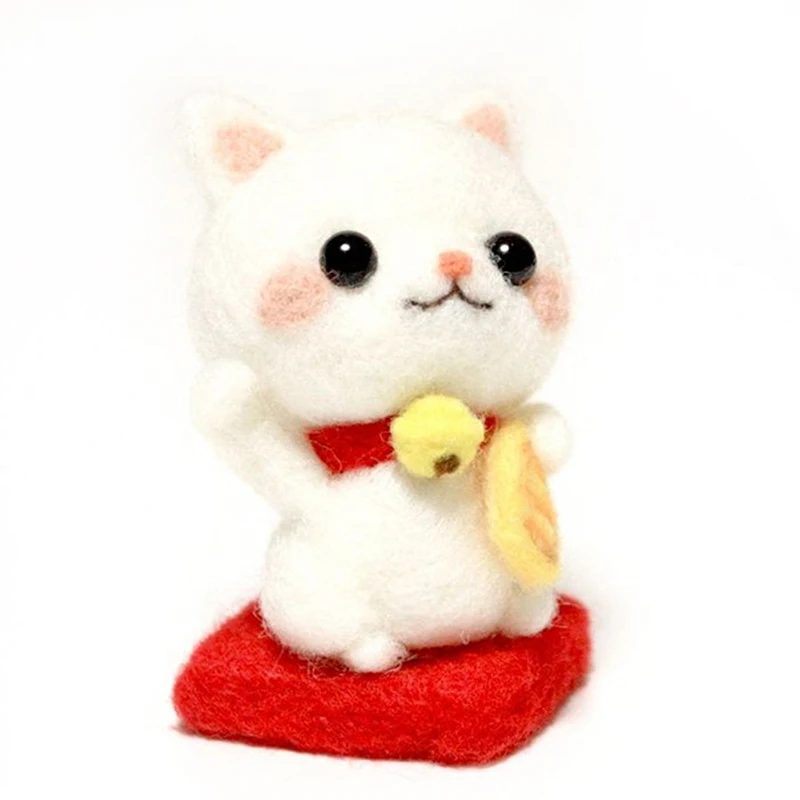 LMDZ 1 шт. игрушка в виде милой удачи кошки шерсти игл Войлочная набор шерстяных