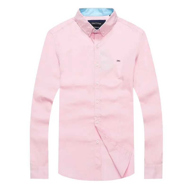 Классические модные брендовые рубашки Eden Park Мужская Однотонная рубашка с