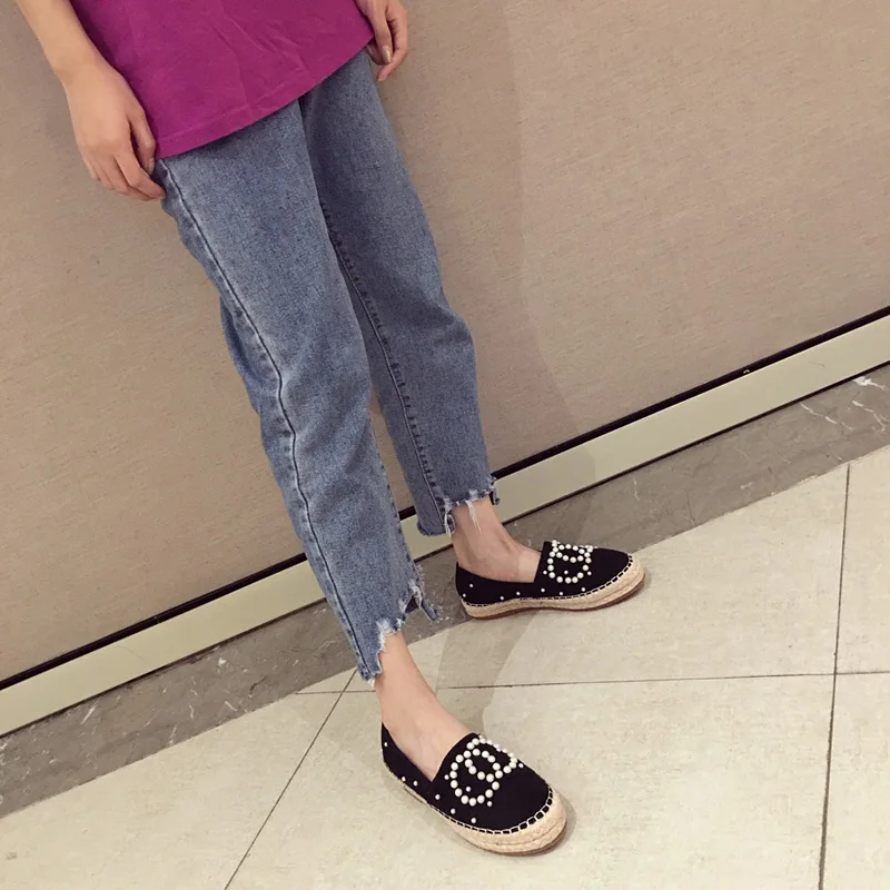 Для женщин лодочки с бантом на низком ходу Фирменные женские эспадрильи Лоферы